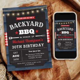 Convite para aniversário de 30 anos de Barbecue de