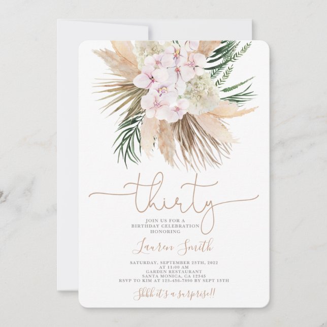 Convite Para aniversário de 30 anos De Bicho (Frente)