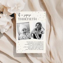 Convite para aniversário de 30 anos de Surpresa de