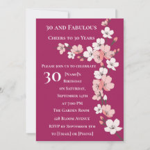 Convite para aniversário de 30 anos Elegante