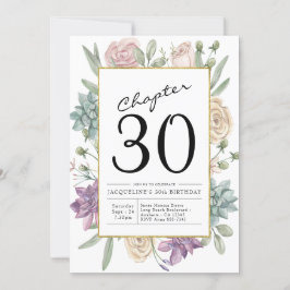 Convite para aniversário de 30 anos Floral