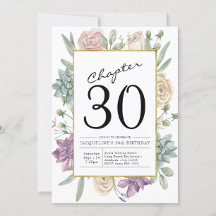 Convite para aniversário de 30 anos Floral