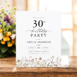 Convite para aniversário de 30 anos Floral do Jard<br><div class="desc">Celebre em estilo com um convite para aniversário de 30 anos de caligrafia floral de jardim, perfeito para um evento de marco. Com designs florais vibrantes e caligrafia elegante, este convite dá um tom caprichoso mas sofisticado para a sua celebração. O tema do jardim exuberante combina beleza natural com uma...</div>
