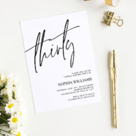 Convite para aniversário de 30 anos minimalista