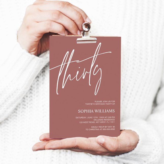 Convite para aniversário de 30 anos minimalista do (Criador carregado)