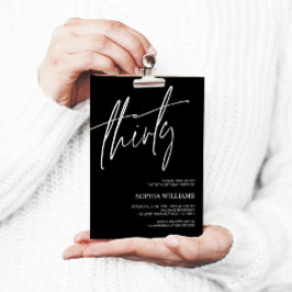 Convite para aniversário de 30 anos minimalista pr