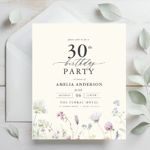 Convite para aniversário de 30 anos oral de orçame