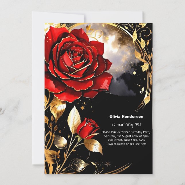 Convite para aniversário de 30 anos personalização (Frente)