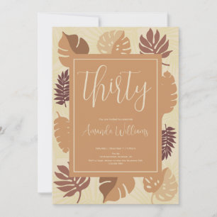 Convite para aniversário de 30 anos Tropical Boho
