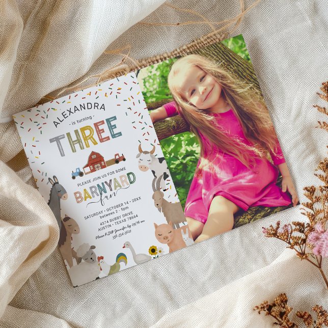 Convite para aniversário de 3 anos de Fazenda de d (Criador carregado)