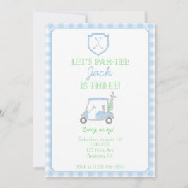 Convite para aniversário de 3 anos de Golfe de Par