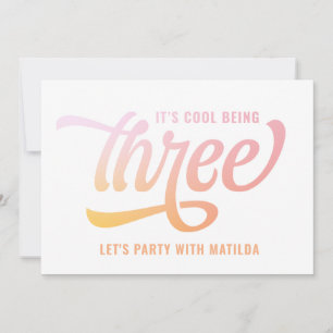 Convite para aniversário de 3 anos de três festas