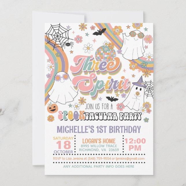 Convite para aniversário de 3 anos espiritual - Ra (Frente)