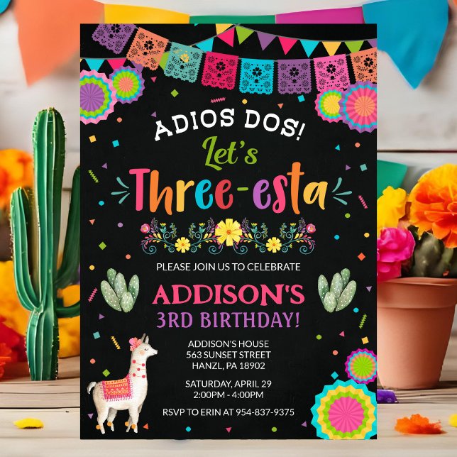 Convite para aniversário de 3 anos Fiesta (Criador carregado)