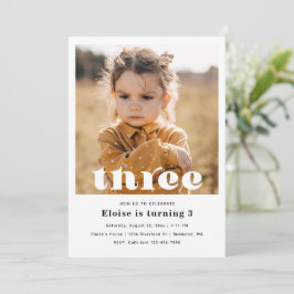 Convite para aniversário de 3 anos minimalista | A