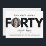 Convite para aniversário de 40 anos | 40º minimali<br><div class="desc">Convite de Aniversário para Adultos de Foto Minimalista. Pronto para ser personalizado por você!</div>