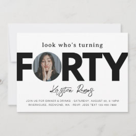 Convite para aniversário de 40 anos | 40º minimali