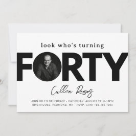 Convite para aniversário de 40 anos | 40º minimali