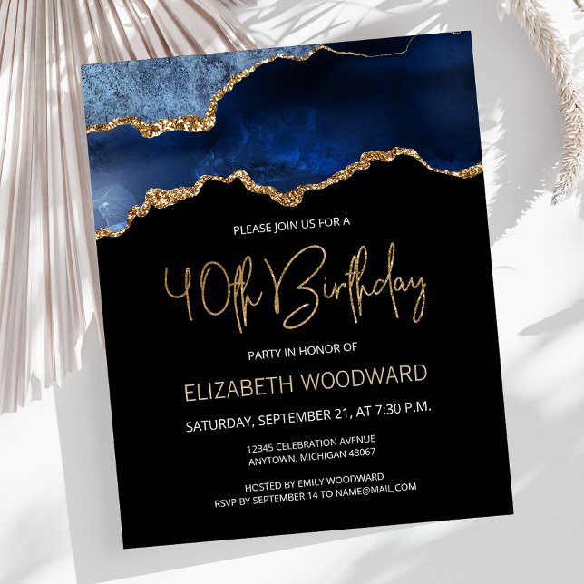 Convite para aniversário de 40 anos de Agate Doura (Criador carregado)