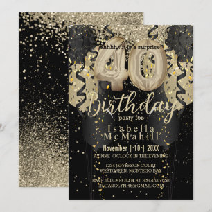 Convite para aniversário de 40 anos de brilhante p
