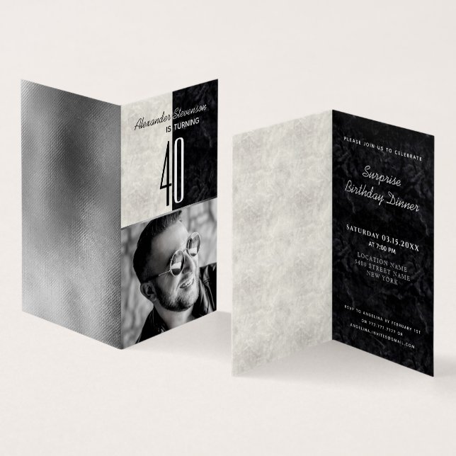 Convite para aniversário de 40 anos de Foto (Interior e exterior)