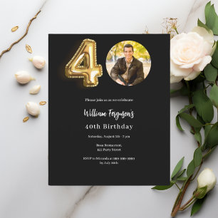 Convite para aniversário de 40 anos de foto em our