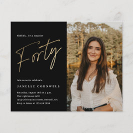 Convite para aniversário de 40 anos de Fotografias