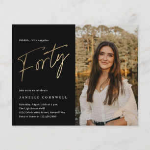 Convite para aniversário de 40 anos de Fotografias