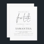 Convite para aniversário de 40 anos de Script Simp<br><div class="desc">Há duas opções de papel a escolher para esse tamanho (4, 5 x 5, 6") na faixa de Orçamento. Para este produto, eu recomendaria o semibrilho, que é um estoque de cartão de 110 gsm, semelhante em espessura a um cartão postal. A opção Satin é um papel muito mais fino,...</div>