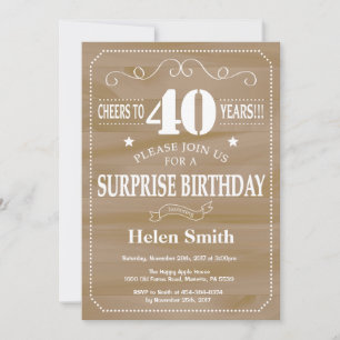 Convite para aniversário de 40 anos de Surpresa Ru