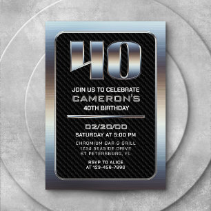 Convite para aniversário de 40 anos masculino