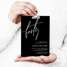 Convite para aniversário de 40 anos minimalista pr