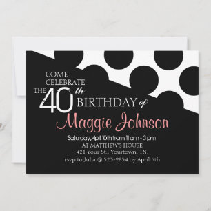 Convite para aniversário de 40 anos Moderno da Bo