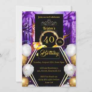 Convite para aniversário de 40 anos personalização