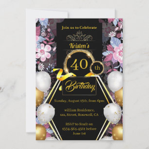 Convite para aniversário de 40 anos personalização