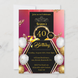 Convite para aniversário de 40 anos personalização