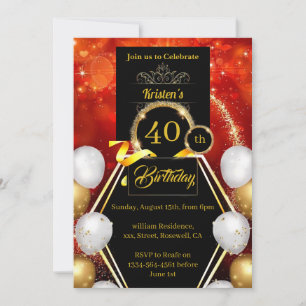 Convite para aniversário de 40 anos personalização