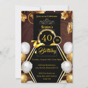 Convite para aniversário de 40 anos personalização