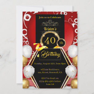 Convite para aniversário de 40 anos personalização