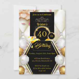 Convite para aniversário de 40 anos personalização