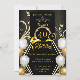 Convite para aniversário de 40 anos personalização