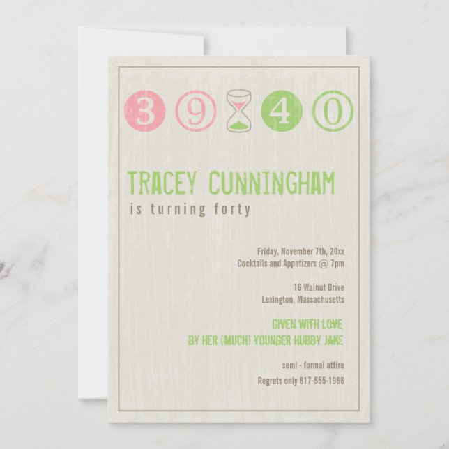 Convite para aniversário de 40 anos - Personalizar (Frente)