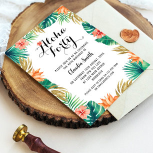 Convite para aniversário de 40 anos Tropical Laran