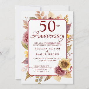 Convite para aniversário de 50 anos