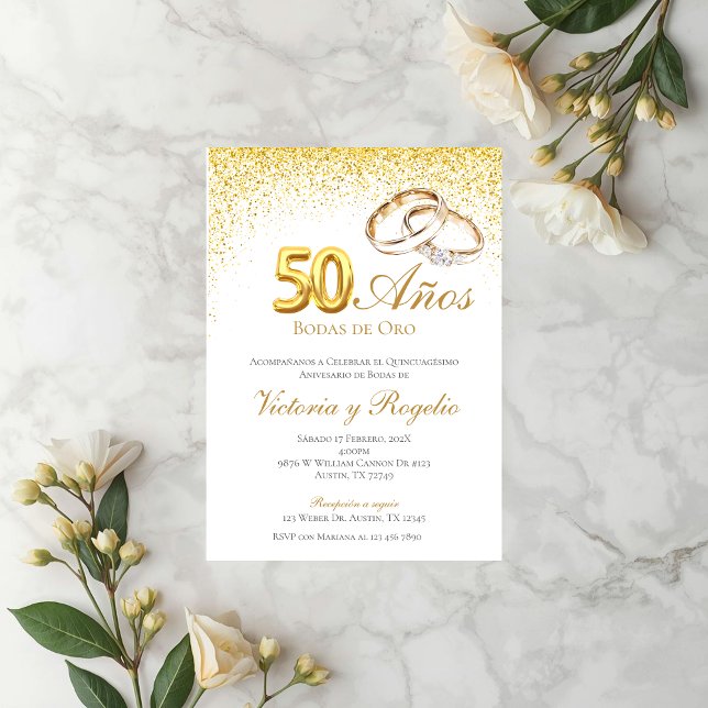 Convite para aniversário de 50 anos (Criador carregado)