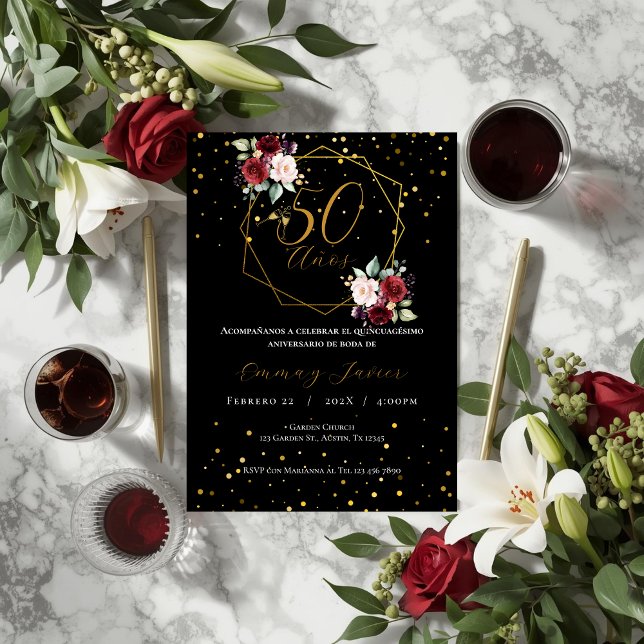 Convite para aniversário de 50 anos (Criador carregado)