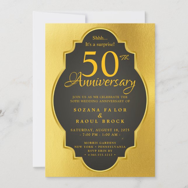 Convite para aniversário de 50 anos (Frente)