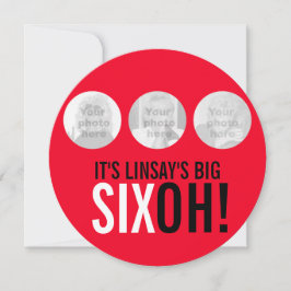 Convite para aniversário de 60ª SEXOH!, vermelho e