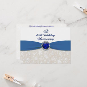 Convite para aniversário de casamento Damask 45th