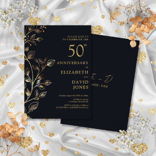 Convite para aniversário de casamento do Ouro 50